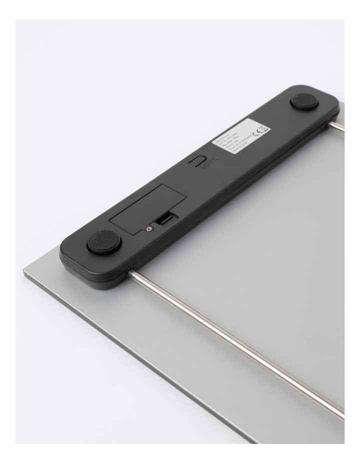 Digital Bathroom Scale in Silver Glass