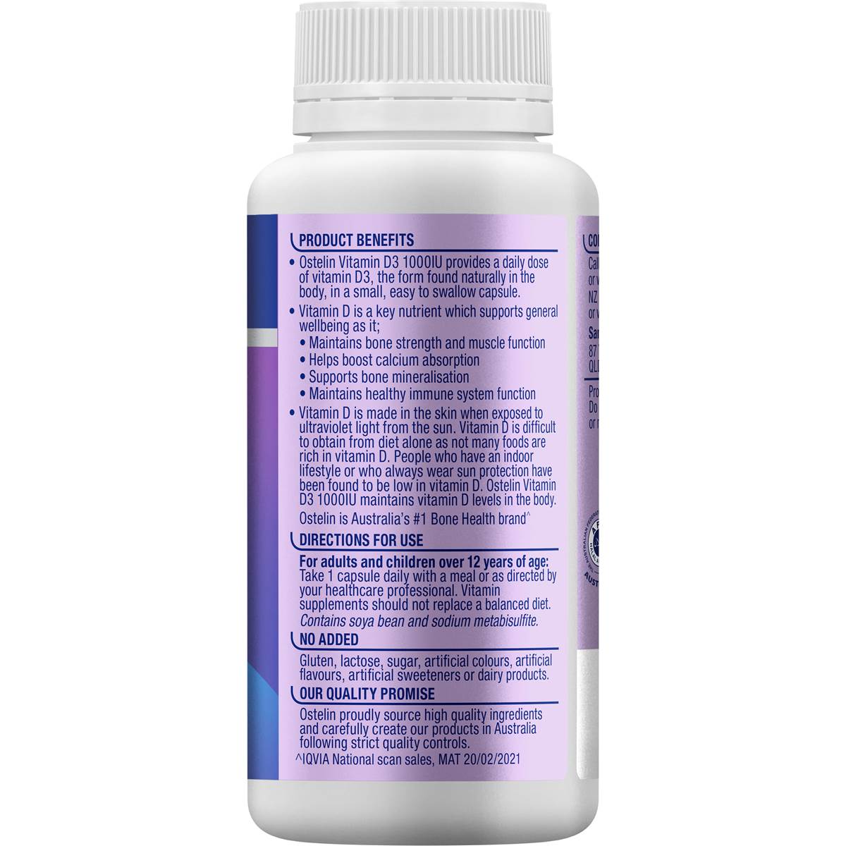 Ostelin Vitamin D 1000IU Capsules 250 pack