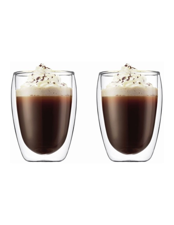 Pavina Double Walled Glass Set of 2 350ml in Clear