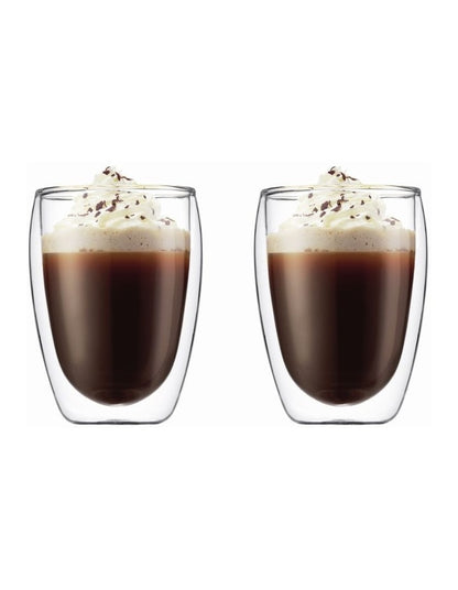 Pavina Double Walled Glass Set of 2 350ml in Clear