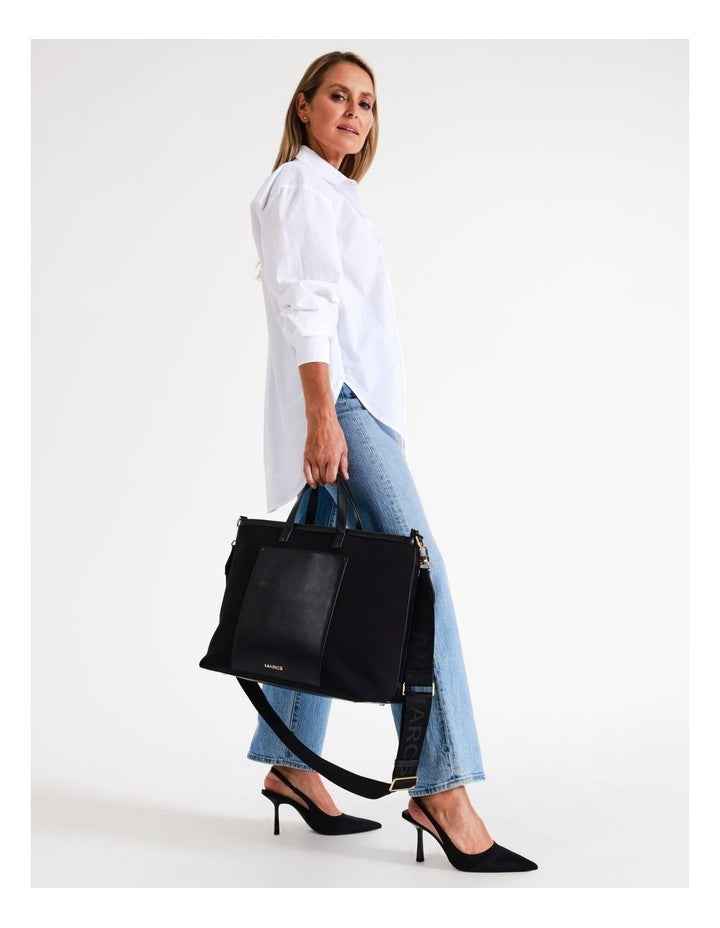 Capri Top Handle Tote in Black