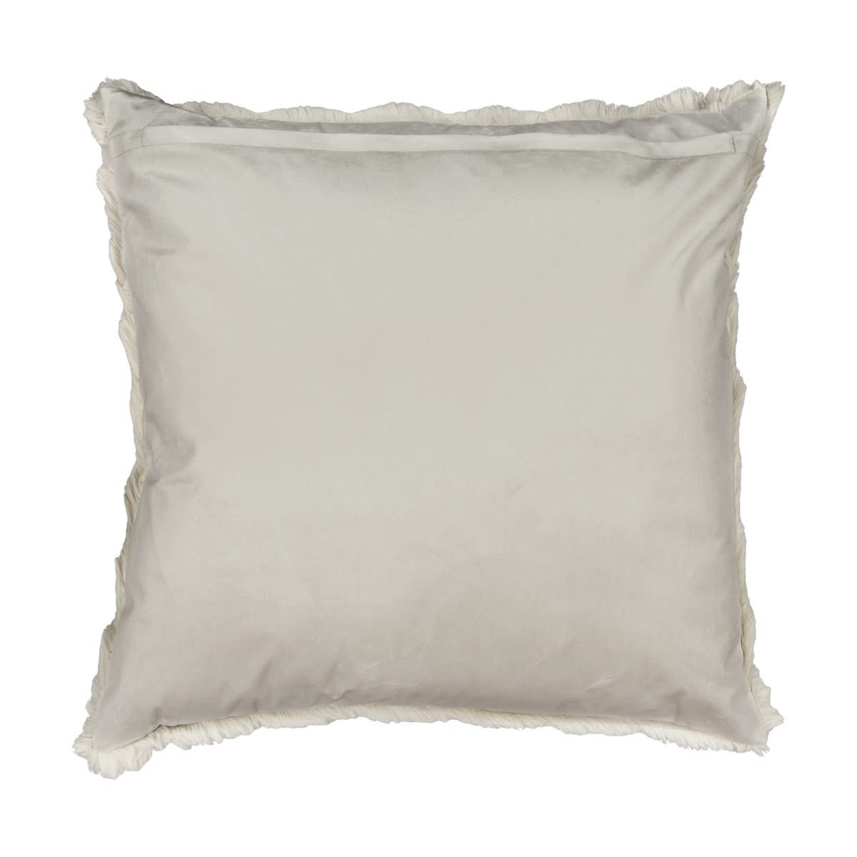 60cm Wave Faux Fur Cushion - Taupe