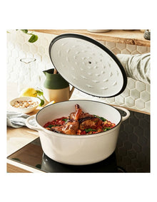 LOV Cast Iron Beige Stewpot with lid 25cm/5L