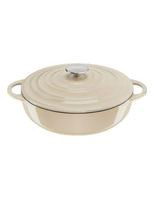 LOV Cast Iron Beige Shallowpot w/lid 28cm/3.8L