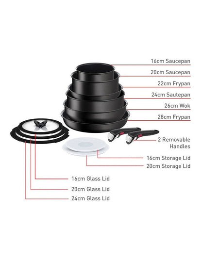 Ingenio Unlimited Induction Non-stick 13 Piece Set in Black