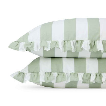 250 Thread Count Cotton Ruffle Sheet Set - Queen Bed, Sage