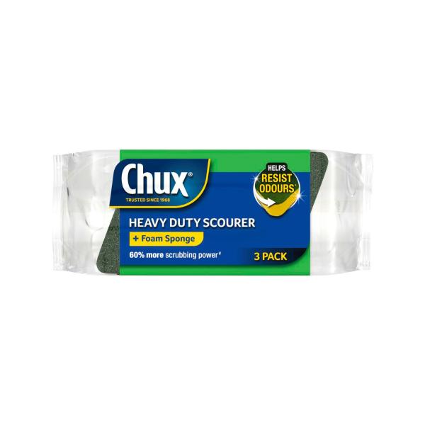 CHUX HEAVY DUTY SCOURER FOAM SPONGE 3PK