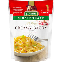 San Remo La Pasta Creamy Bacon Single Snack 80g
