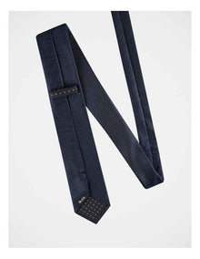 Textured Silk Tie in Navy