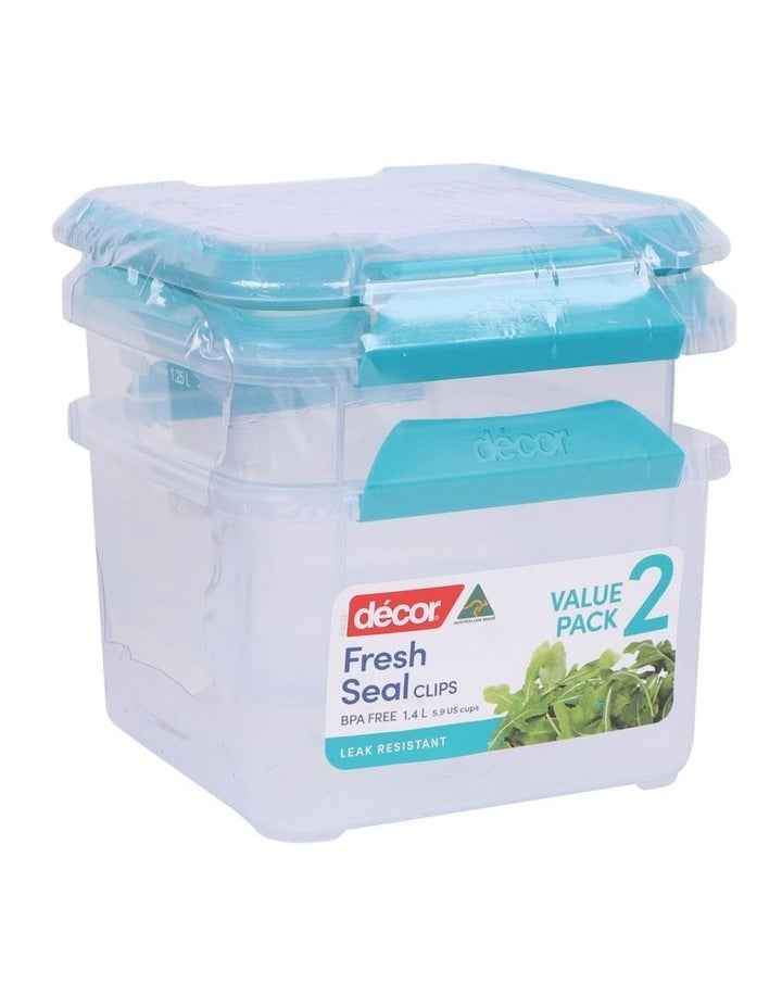 Fresh Seal Clips Square 1.4L 2 Pack in Clear