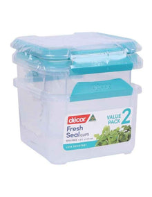 Fresh Seal Clips Square 1.4L 2 Pack in Clear
