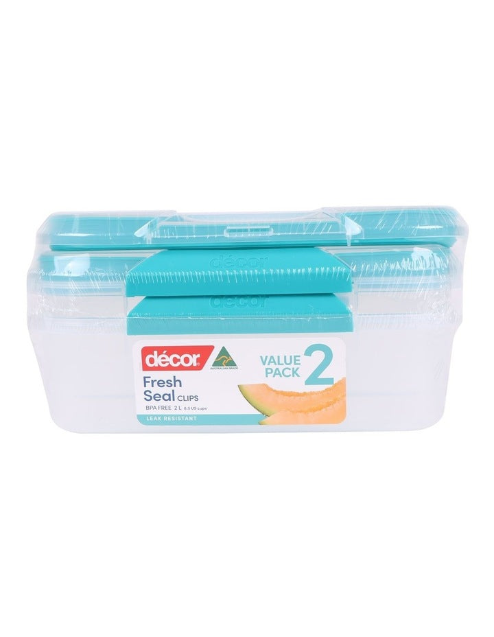 Fresh Seal Clips Oblong 2L 2 Pack in Clear