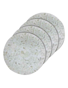 Round Hardboard Coaster 4 Pack in Pearl