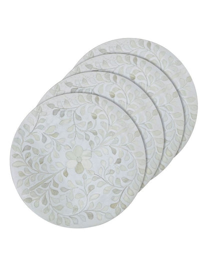Round Hardboard Placement 4 Pack in Pearl
