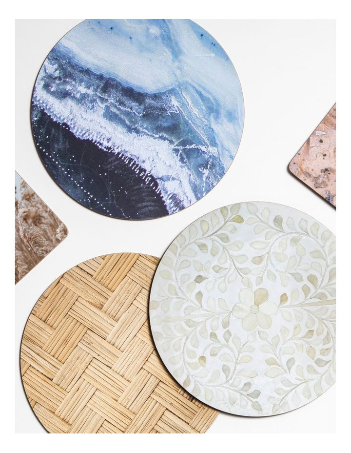 Round Hardboard Placement 4 Pack in Pearl