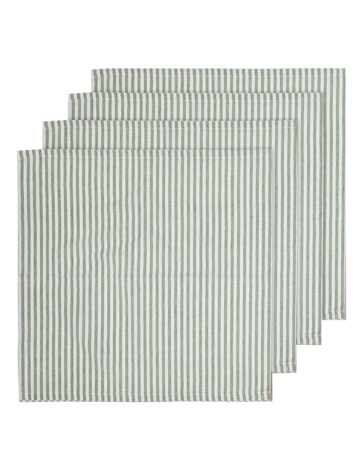 Pinstripe Napkin 4 Pack in Leaf