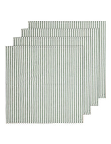 Pinstripe Napkin 4 Pack in Leaf