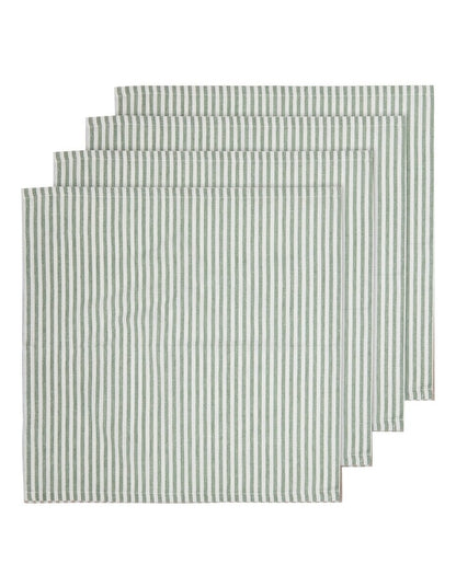 Pinstripe Napkin 4 Pack in Leaf