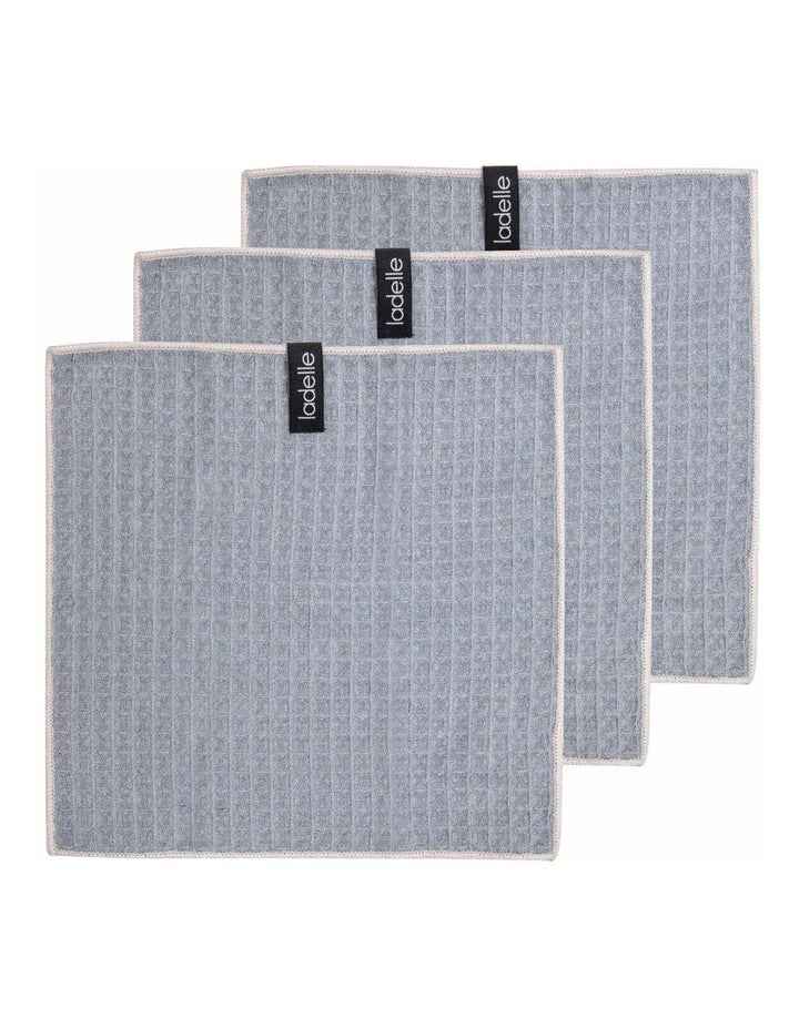 Mega Waffle Microfibre Dishcloth 3 Pack in Grey