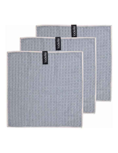 Mega Waffle Microfibre Dishcloth 3 Pack in Grey