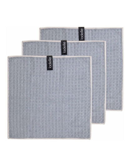 Mega Waffle Microfibre Dishcloth 3 Pack in Grey