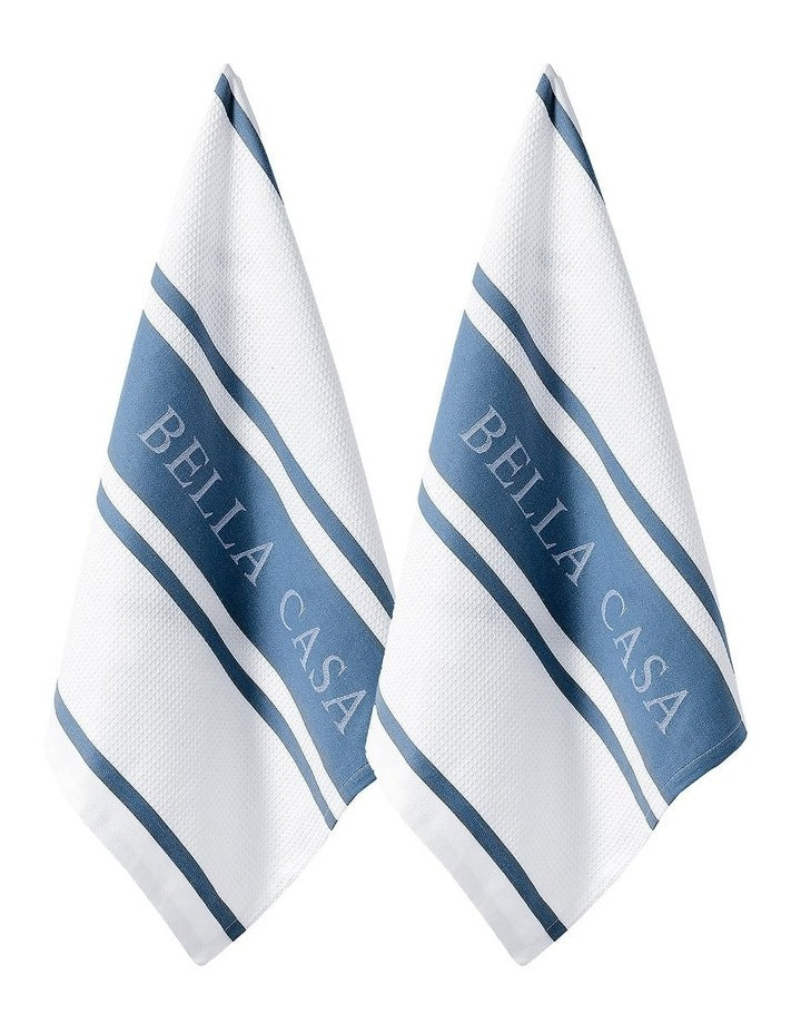 Bella Casa Kitchen Towel 2 Pack in Blue