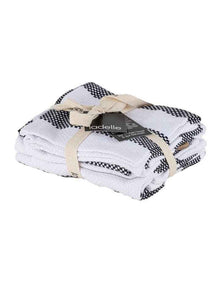 Stripe Kitchen Towel and Dishcloth 4 Piece in Black