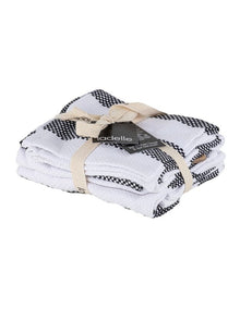 Stripe Kitchen Towel and Dishcloth 4 Piece in Black