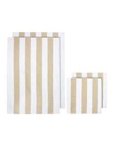 Stripe Kitchen Towel and Dishcloth 4 Piece in Taupe