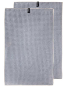 Mega Waffle Microfibre Kitchen Towel 2 Pack in Grey