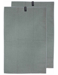 Mega Waffle Microfibre Kitchen Towel 2 Pack in Sage