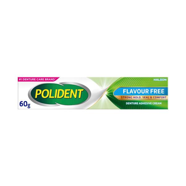 POLIDENT DENTURE ADHESIVE CREAM FLAVOUR FREE 60 GRAM