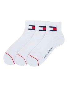 Flag Quarter Crew Socks 3 Pack in White