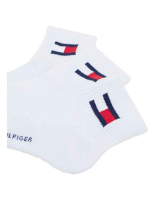 Flag Quarter Crew Socks 3 Pack in White