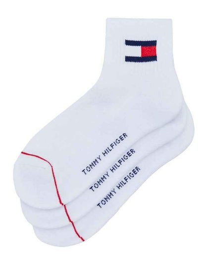 Flag Quarter Crew Socks 3 Pack in White
