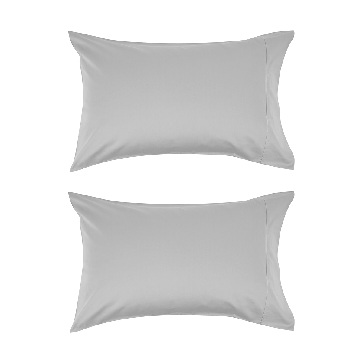 2 Pack 500 Thread Count Australian Grown Cotton Standard Pillowcases - Silver
