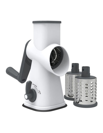 Drum Grater Suction Base With 3 Blades in White