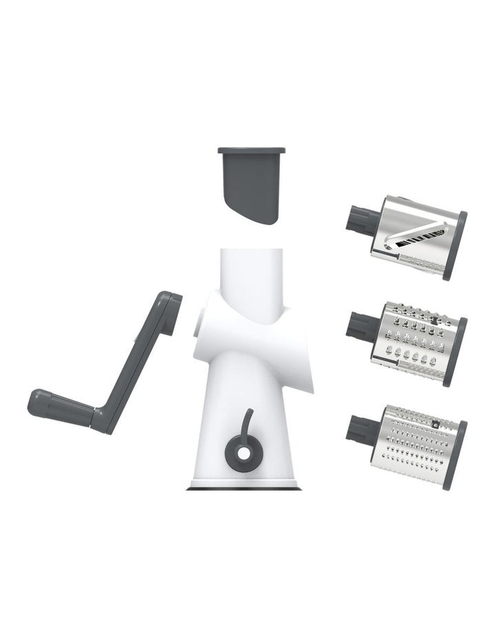 Drum Grater Suction Base With 3 Blades in White