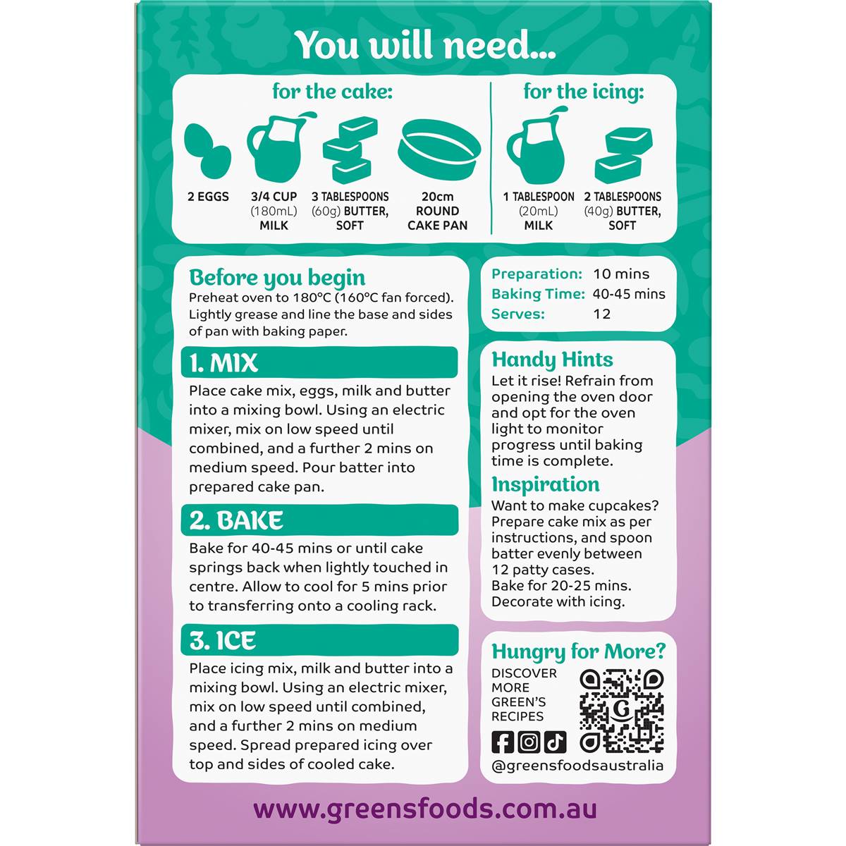 Green's Gluten Free Chocolate Cake Mix 470g