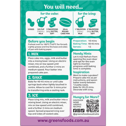 Green's Gluten Free Chocolate Cake Mix 470g