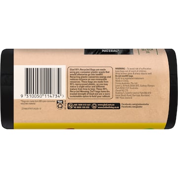 Glad 95% Recycled Kitchen Tidy Bags Large 22 pack