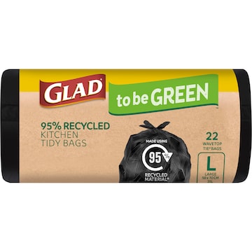 Glad 95% Recycled Kitchen Tidy Bags Large 22 pack