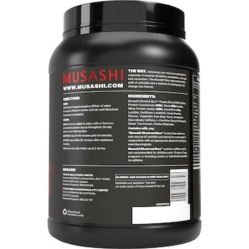 Musashi Shred & Burn Chocolate Milkshake Protein Powder 900g