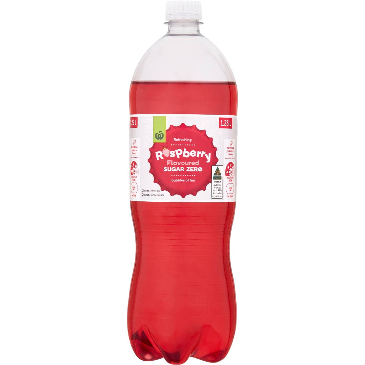 Woolworths Raspberry Drink Zero Sugar 1.25L