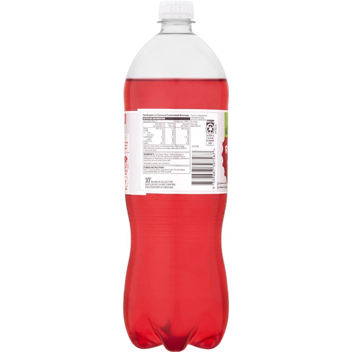 Woolworths Raspberry Drink Zero Sugar 1.25L