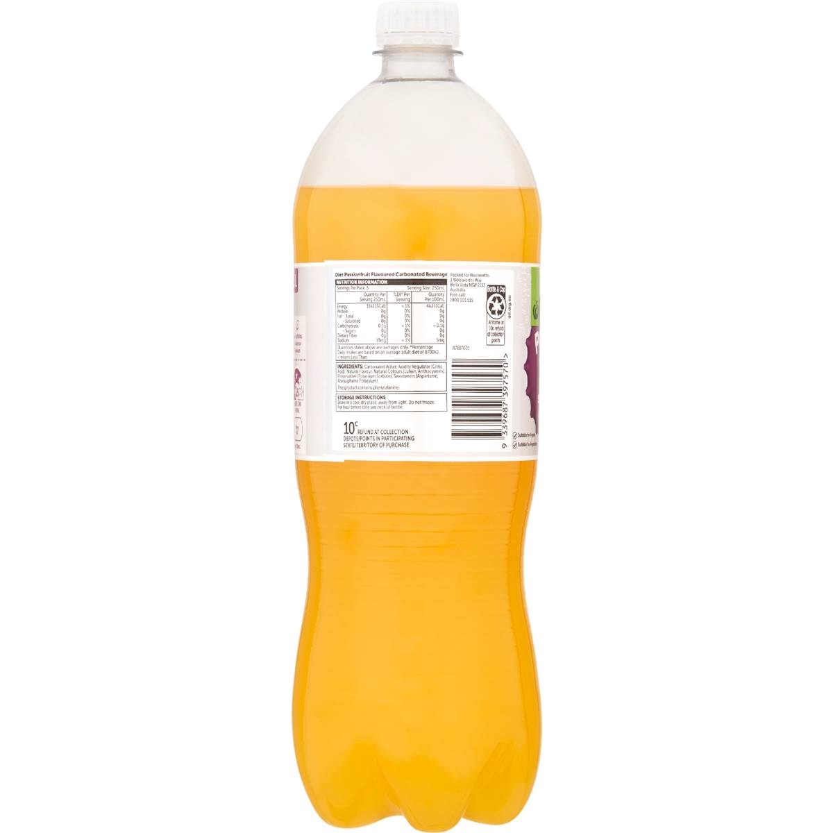 Woolworths Passionfruit Zero Sugar Drink 1.25L