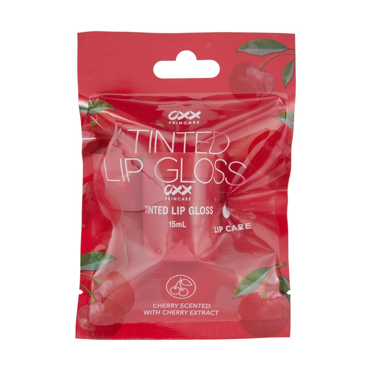 OXX Skincare Tinted Lip Gloss 15ml - Cherry Extract and Cherry Scented
