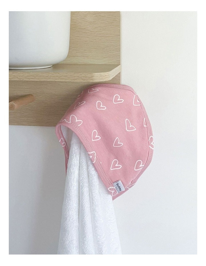 Single Nordic Hooded Towel in Pink