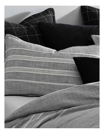 Fitzgerald Coal Quilt Cover Set in Stone