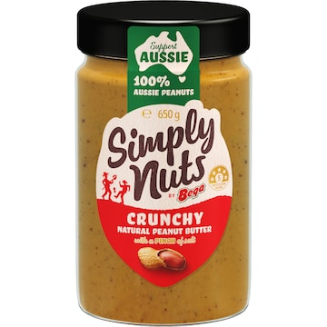 Bega Simply Nuts Crunchy Natural Peanut Butter 650g